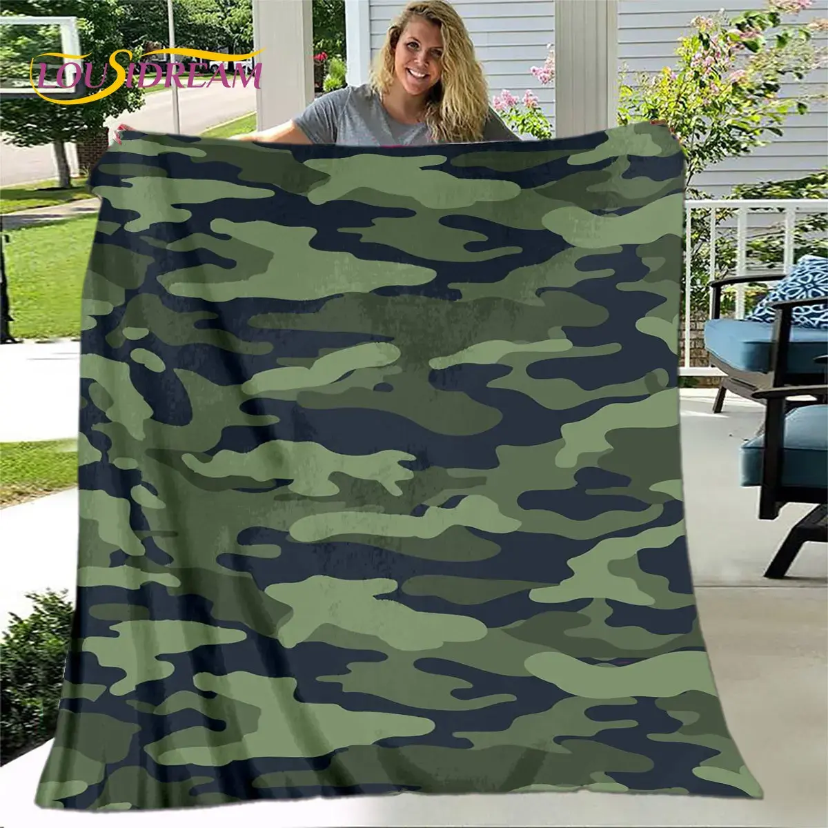 3D Colorful Camo Camouflage Blanket,Flannel Blanket Throw Blanket,Warm Blanket for Home Living Room Bedroom Beds Sofa Outdoors
