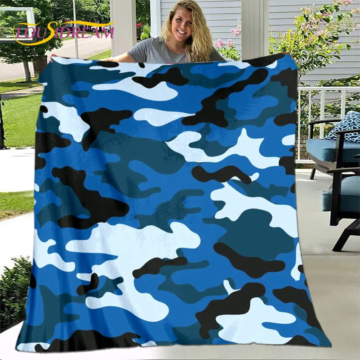 3D Colorful Camo Camouflage Blanket,Flannel Blanket Throw Blanket,Warm Blanket for Home Living Room Bedroom Beds Sofa Outdoors