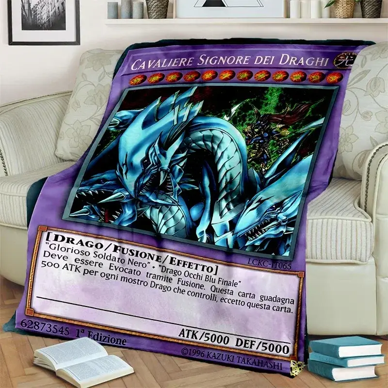 Yu-Gi-Oh MONSTER CARD Anime Cartoon Blanket,Soft Throw Blanket for Home Bedroom Bed Sofa Picnic Travel Office Cover Blanket Kids