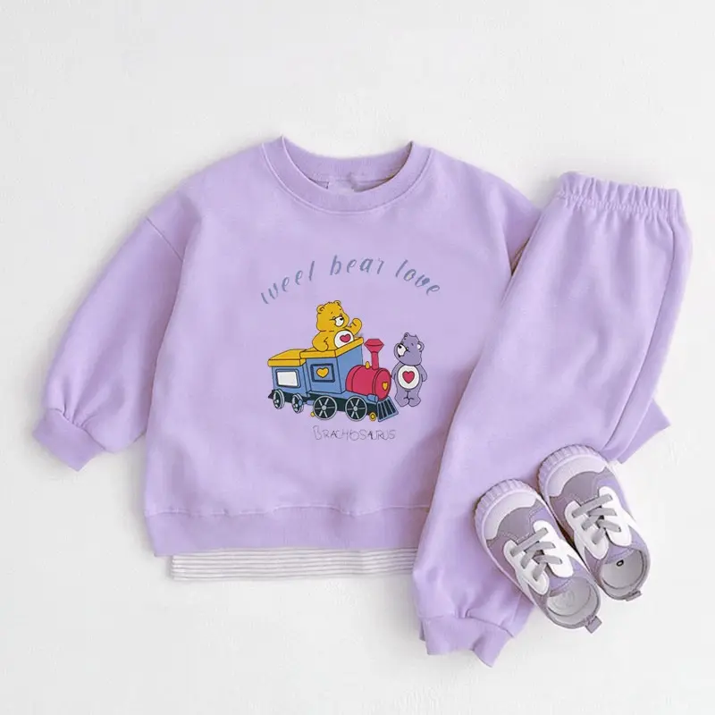 Cotton Boys And Girls Set Autumn And Spring 2-piece Set Children's Clothing Cartoon Fashion Printed Children's Pullover