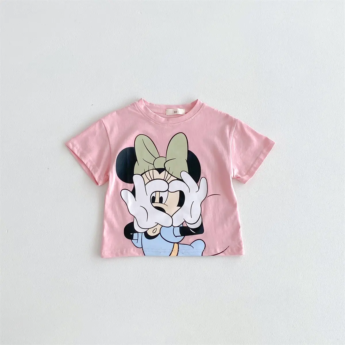 Mickey Mouse Fashion T-shirt Round neck loose top Baby Girl Short sleeved Top Children's T-shirt Cartoon Fashion T-shirt