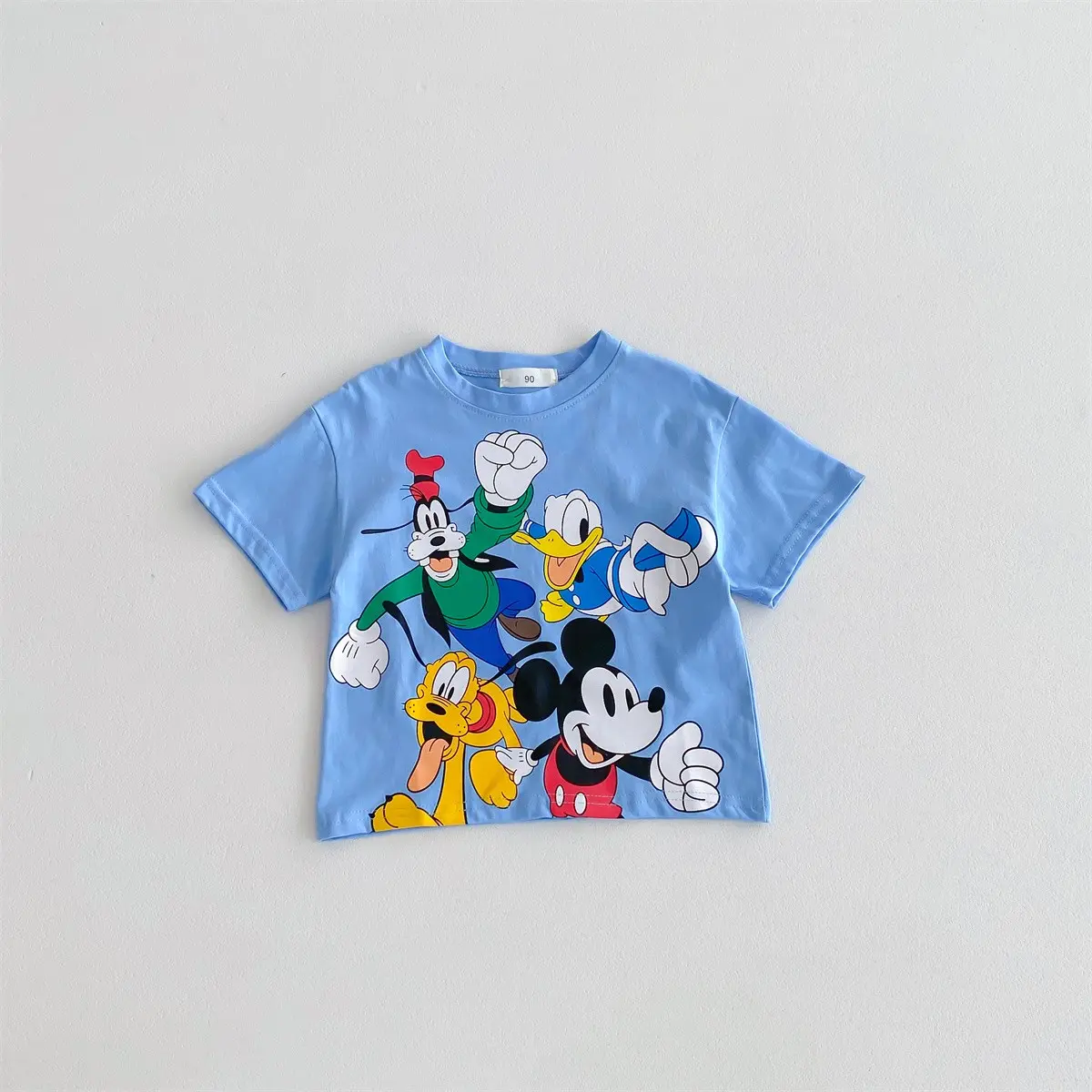 Mickey Mouse Fashion T-shirt Round neck loose top Baby Girl Short sleeved Top Children's T-shirt Cartoon Fashion T-shirt