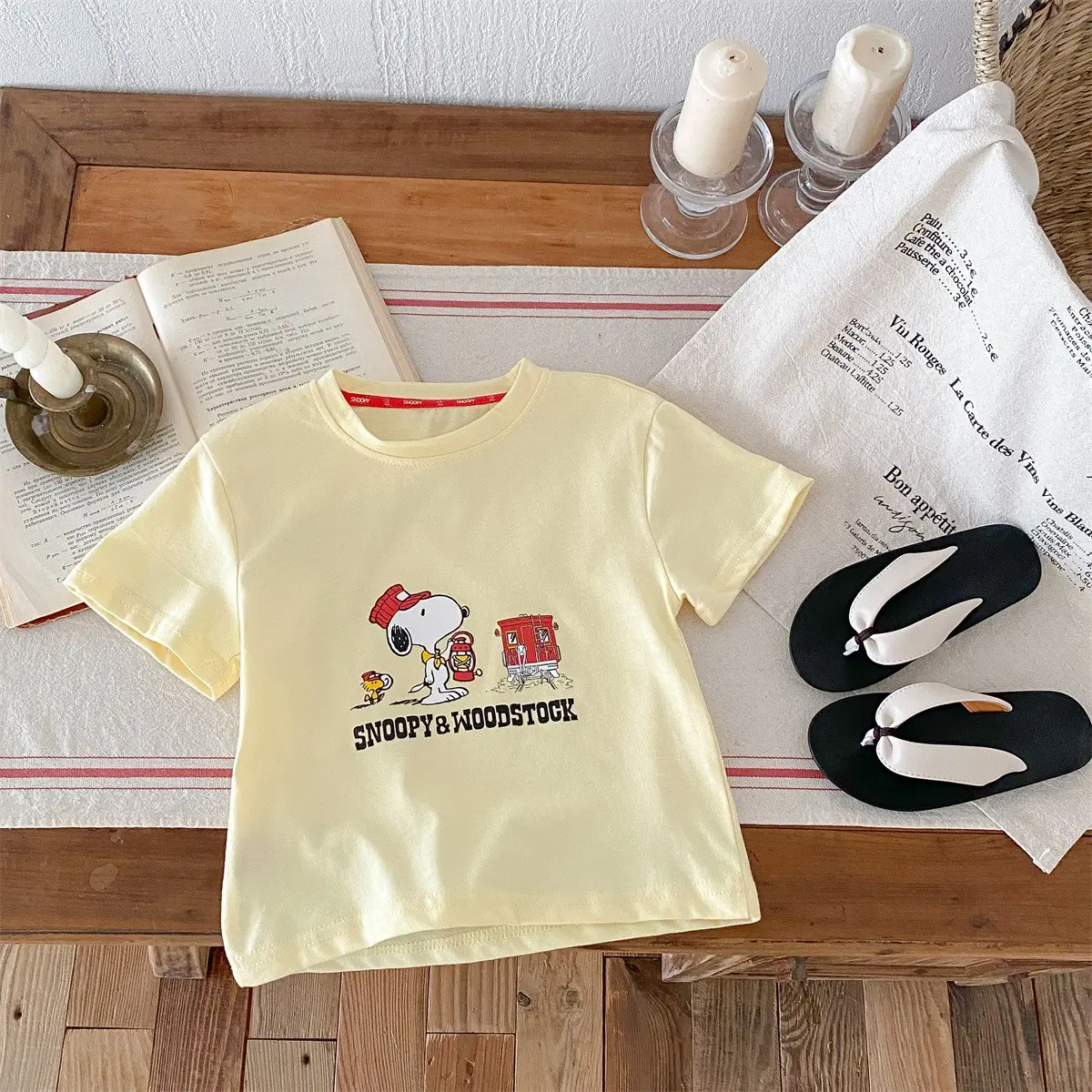 Summer T-shirt 3-14 Year Old Boys And Girls Cartoon Snoopy Print Children's T-shirt Summer Fashion Round Neck Children's Tee