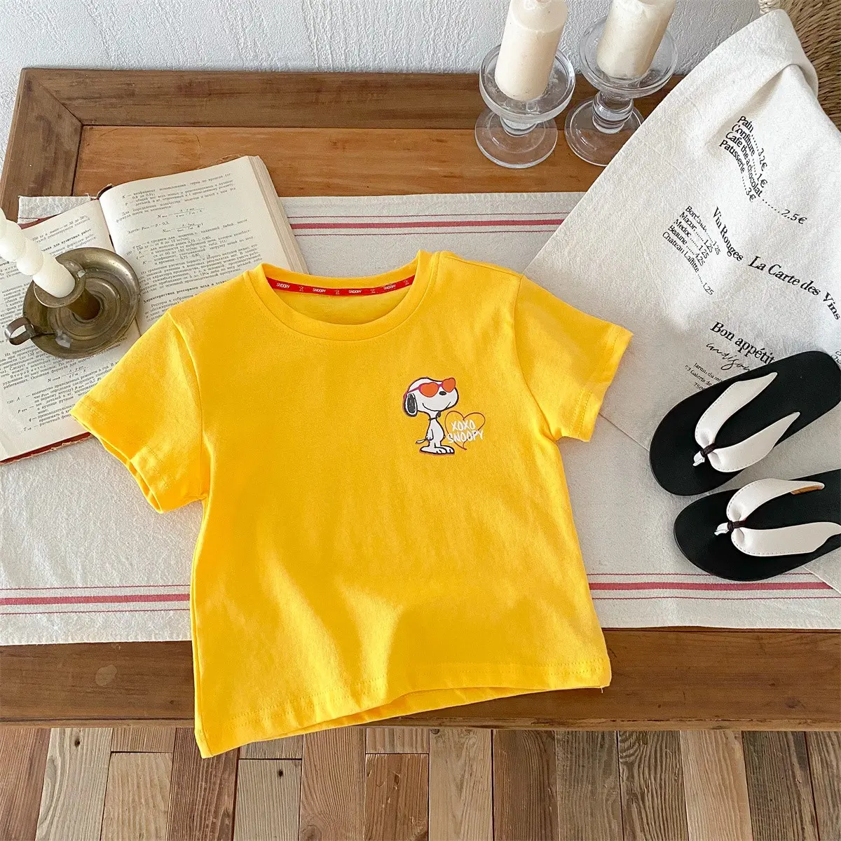 Summer T-shirt 3-14 Year Old Boys And Girls Cartoon Snoopy Print Children's T-shirt Summer Fashion Round Neck Children's Tee
