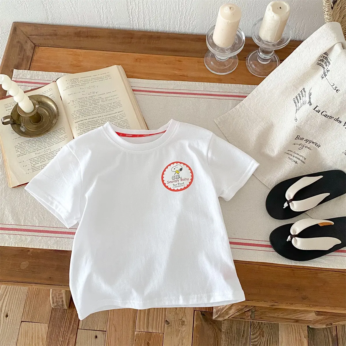 Summer T-shirt 3-14 Year Old Boys And Girls Cartoon Snoopy Print Children's T-shirt Summer Fashion Round Neck Children's Tee