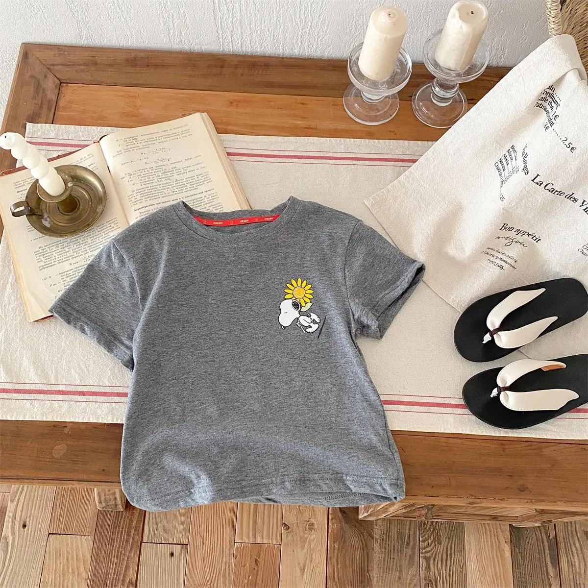 Summer T-shirt 3-14 Year Old Boys And Girls Cartoon Snoopy Print Children's T-shirt Summer Fashion Round Neck Children's Tee