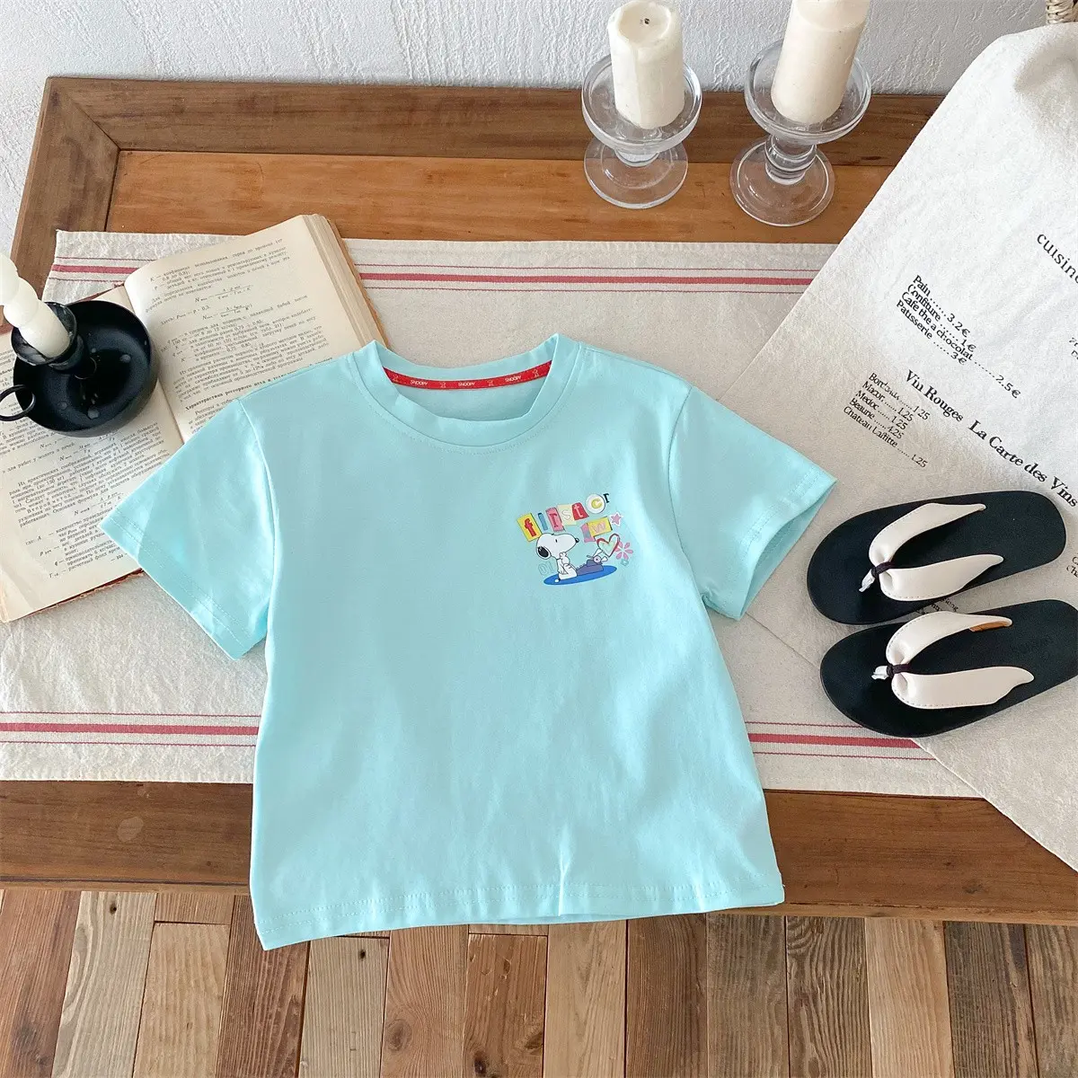 Summer T-shirt 3-14 Year Old Boys And Girls Cartoon Snoopy Print Children's T-shirt Summer Fashion Round Neck Children's Tee