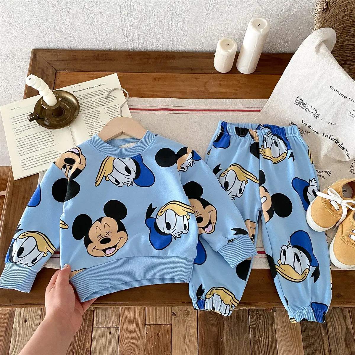 Casual Sweatshirts Boys Toddler Cartoon Clothing New Crewneck Mickey Mouse Print Pullovers Pants 2pcs Long Sleeve Tracksuits