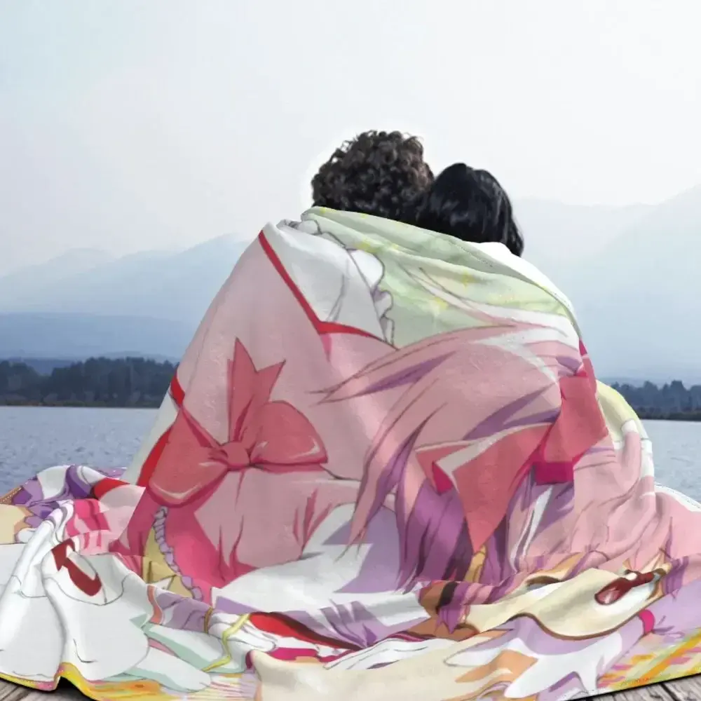 Puella Magi Madoka Magica Anime Blanket Flannel Spring Autumn Kaname And Kyubey Warm Throws For Winter Bedding