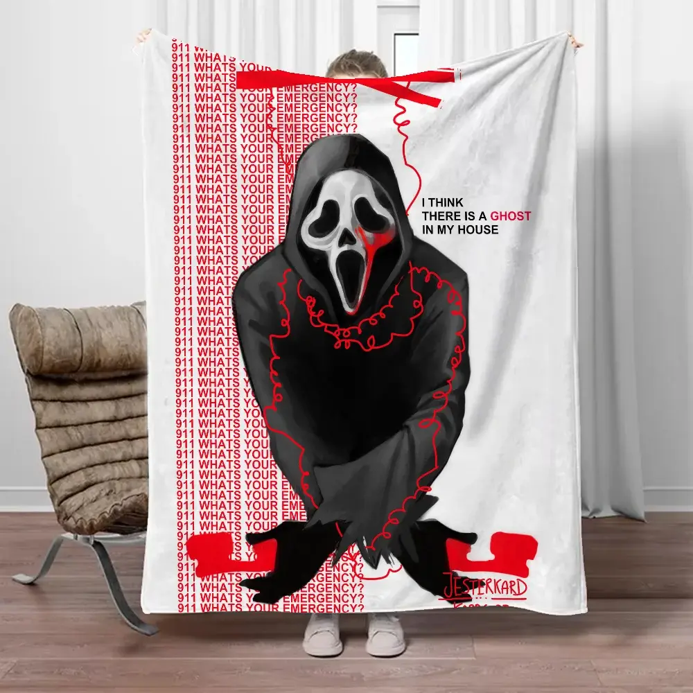 Cobertor Ghostface para adultos, cobertores macios macios, velo bonito, xadrez de malha grande, decoração de sofá, Arcteryx