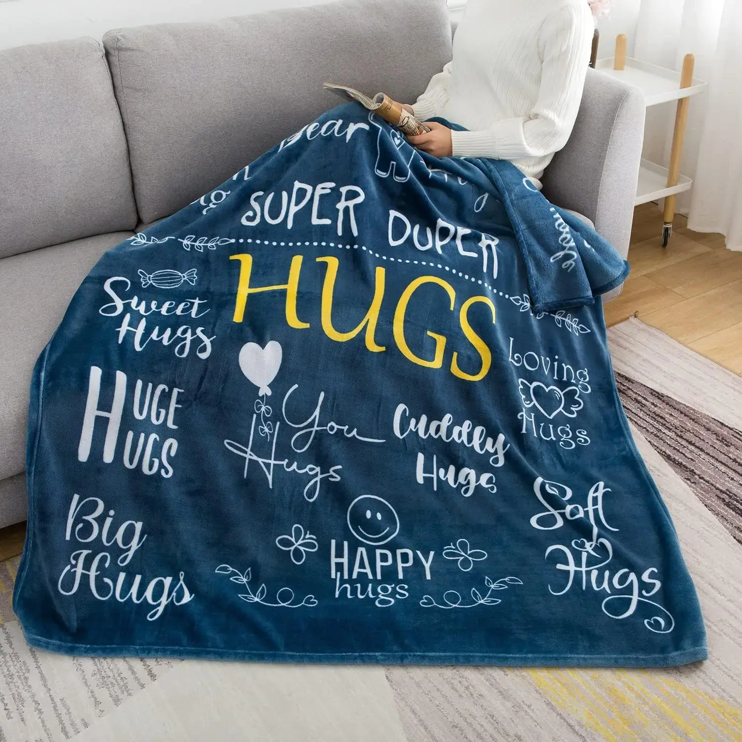 Hug Blanket Gift for Loved Ones - Cozy Throw Blanket, Plush Blanket Gift, Warm and Sentimental, Get Well Soon Gift for Women