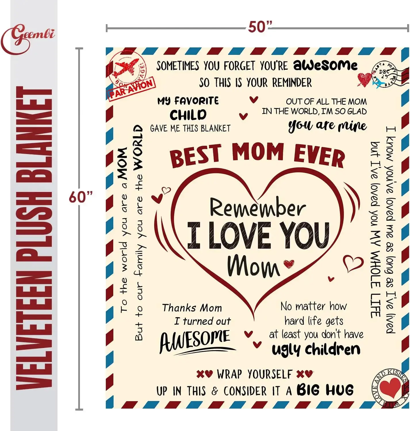 Mother's Day, Birthday Gifts from Daughter and Son to Mom, Unique Gifts, Pregnancy, Gifts for Expectant Mothers - Throw Blanket