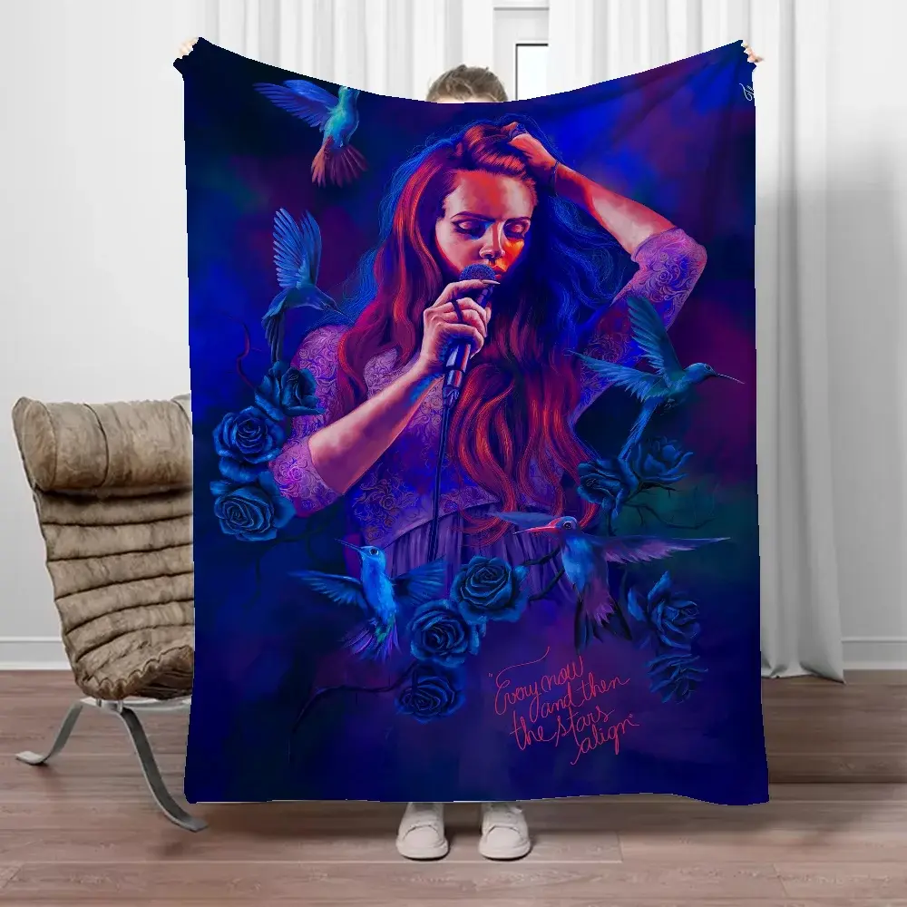 Lana Del Rey Fleece Cobertor para Sofá, Cobertores de luxo, Interior para casa, Toalha de praia, Anime Grande, 200x300
