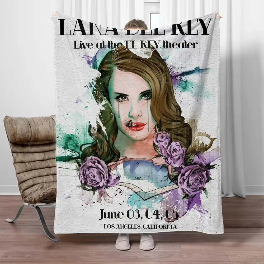 Lana Del Rey Fleece Cobertor para Sofá, Cobertores de luxo, Interior para casa, Toalha de praia, Anime Grande, 200x300