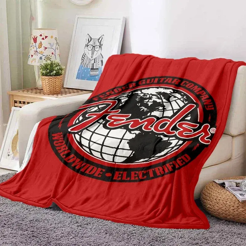 Rock fender guitarra impressa música ultra leve cobertor de pelúcia macio para sofá cama capa melhores presentes de escritório