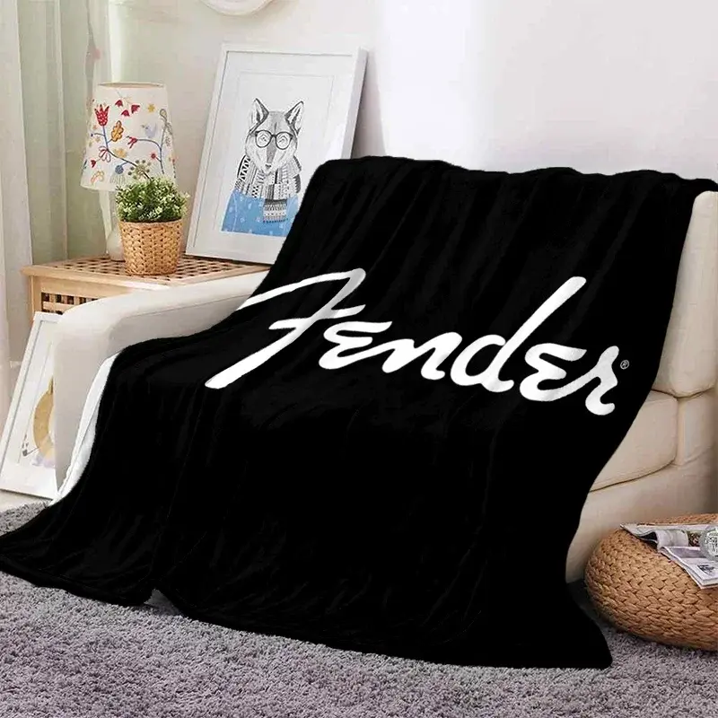 Rock fender guitarra impressa música ultra leve cobertor de pelúcia macio para sofá cama capa melhores presentes de escritório