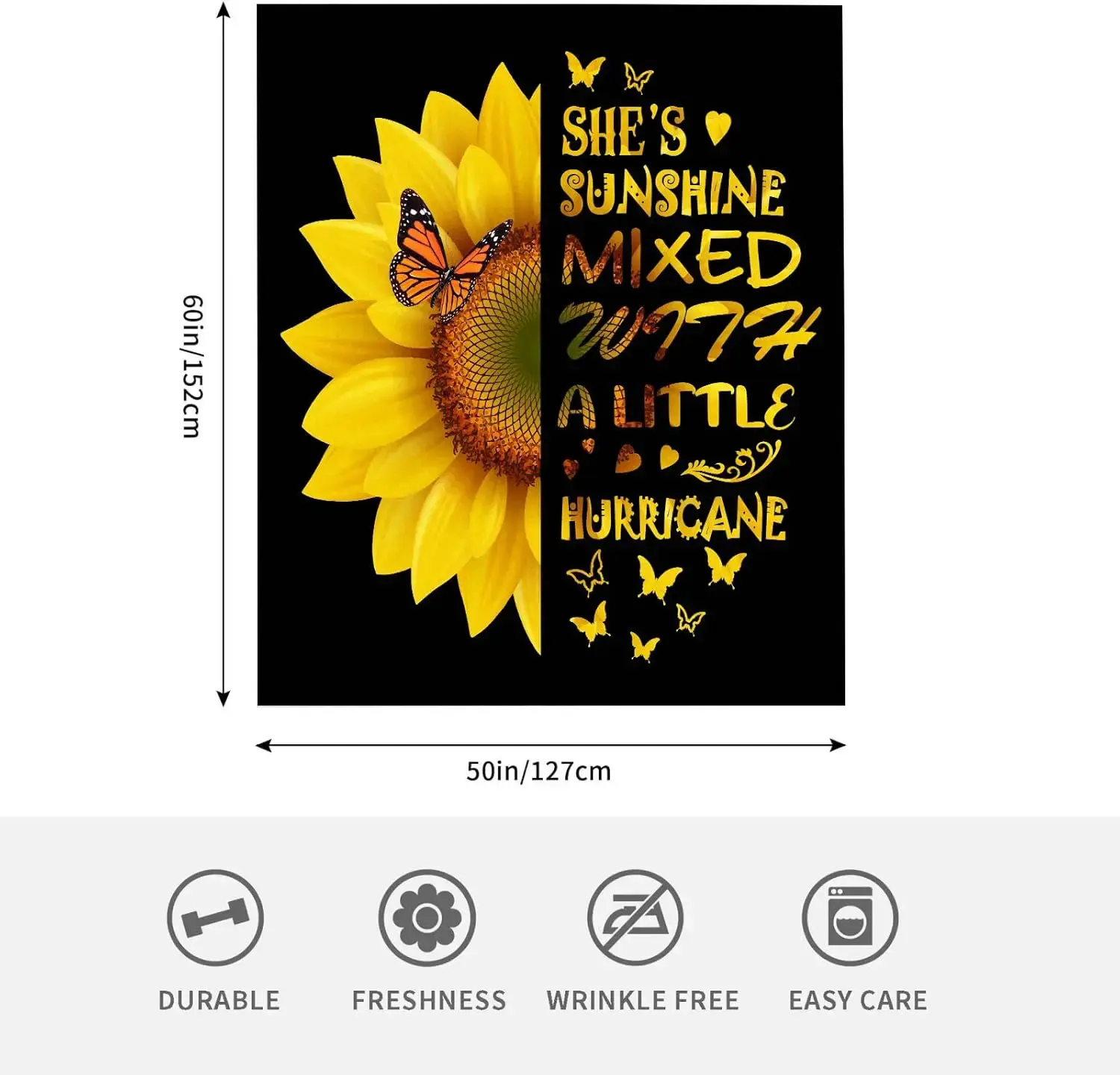 Sunflower Butterfly Blanket Soft Warm Light Comfortable Plush Blanket Bed Sofa Office Decoration Gift for Women...