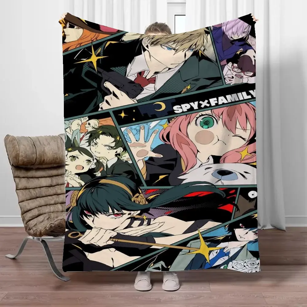 Spy X Family Throw Blanket para Sofá, cama de luxo, cobertores e mantas personalizados de cama peluda, enchimento fino, joelho