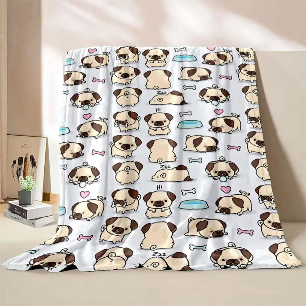 6Sizes Cute Cartoon dogs Printed Blanket Warm Soft and Comfortable Home Travel Blanket Sofa Bedding Cover Blanket Child Gift