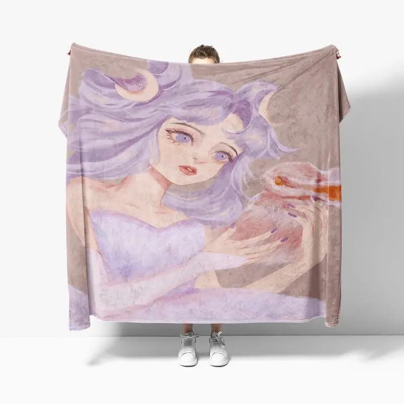 Cobertor de pelúcia macio anime, Decoração para casa, Colcha grossa, Animais na cama, Cobertor do sofá, Inverno