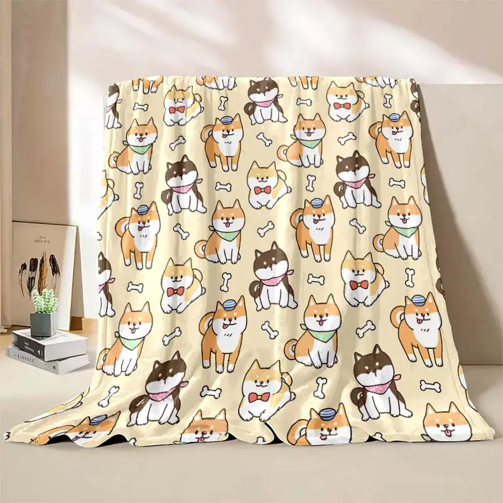 6Sizes Cute Cartoon dogs Printed Blanket Warm Soft and Comfortable Home Travel Blanket Sofa Bedding Cover Blanket Child Gift