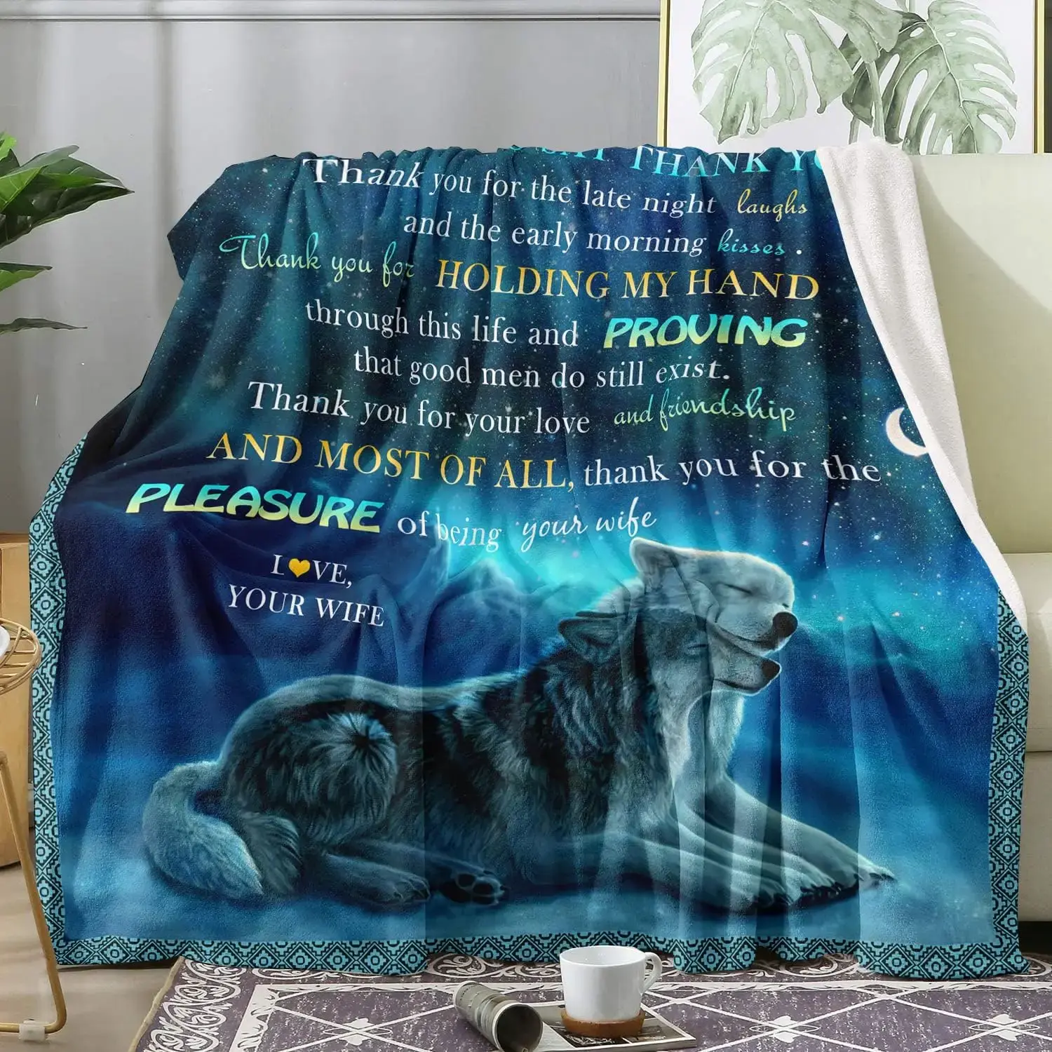 Best Birthday Anniversary Wedding Gifts for Husband from Wife, Blankets for Bedding Sofa Travel