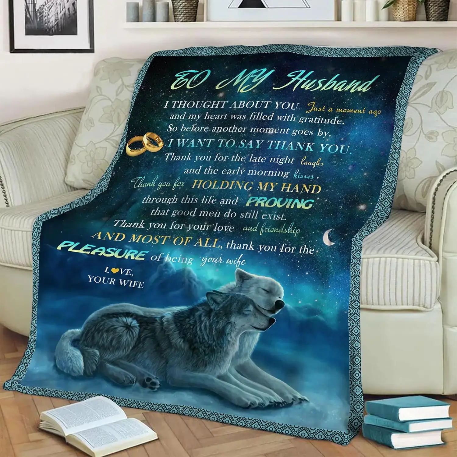 Best Birthday Anniversary Wedding Gifts for Husband from Wife, Blankets for Bedding Sofa Travel