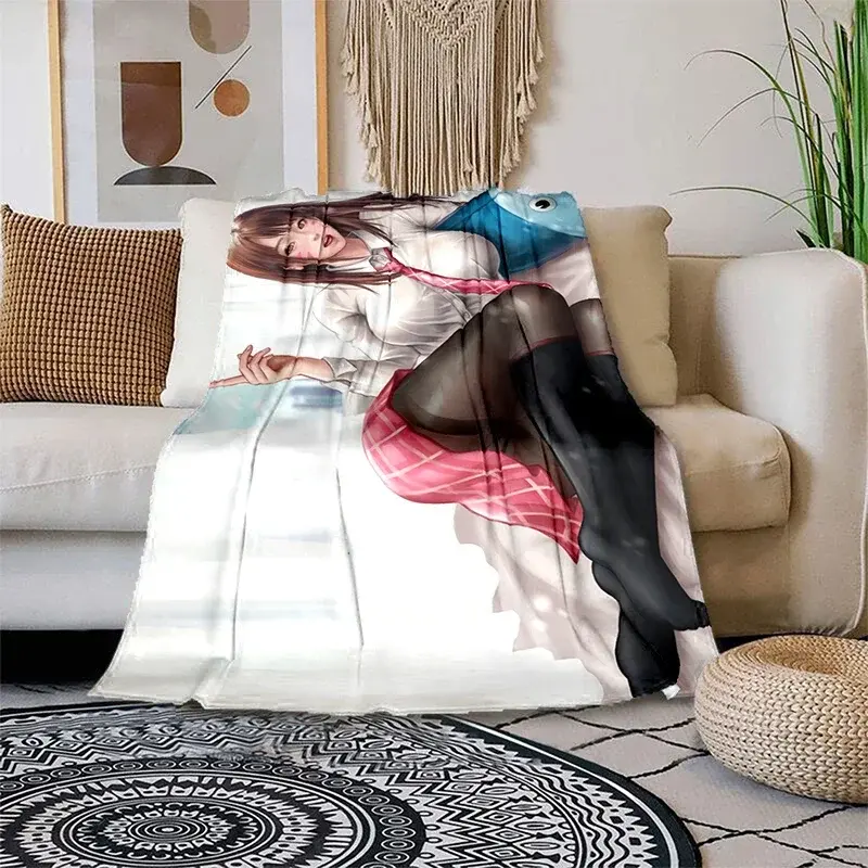 Anime Soft Flanela Lança Cobertor, Toda a Temporada, Decoração Quarto Quente, JK Cartaz Sexy, Quadrinhos Uniformes R18