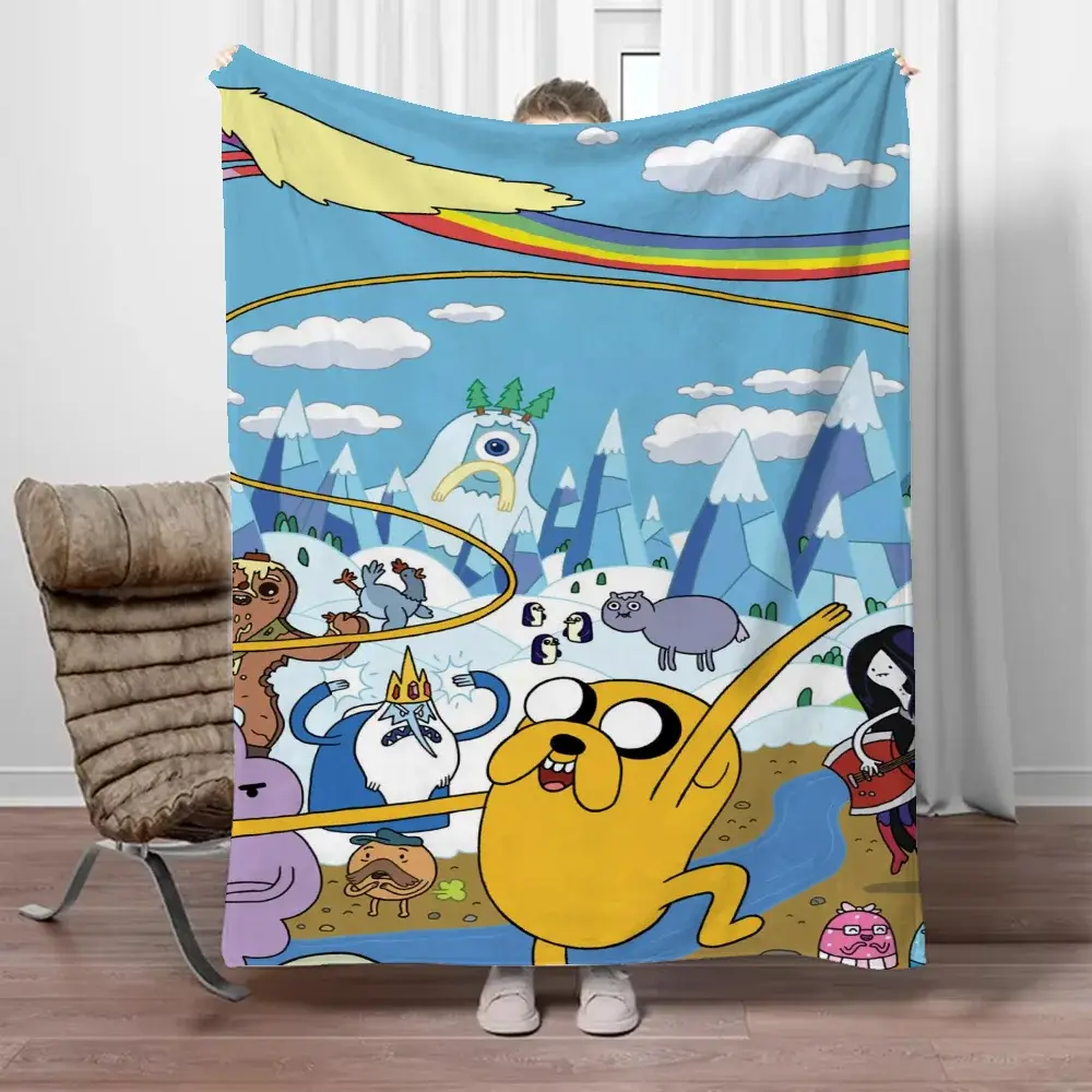 Cobertor xadrez de malha quente para inverno Capa decorativa de sofá, cobertores macios fofos, tempo de aventura, 150x200
