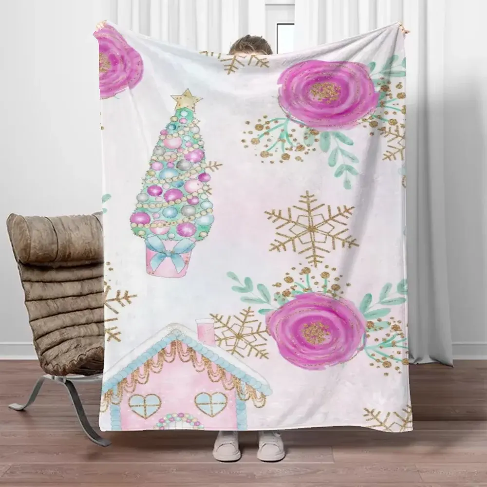 Cobertor personalizado de Natal, Jogue cobertor para sofá, Cobertores e mantas de luxo, Interior Knee Plaid Nap, Cobertores para