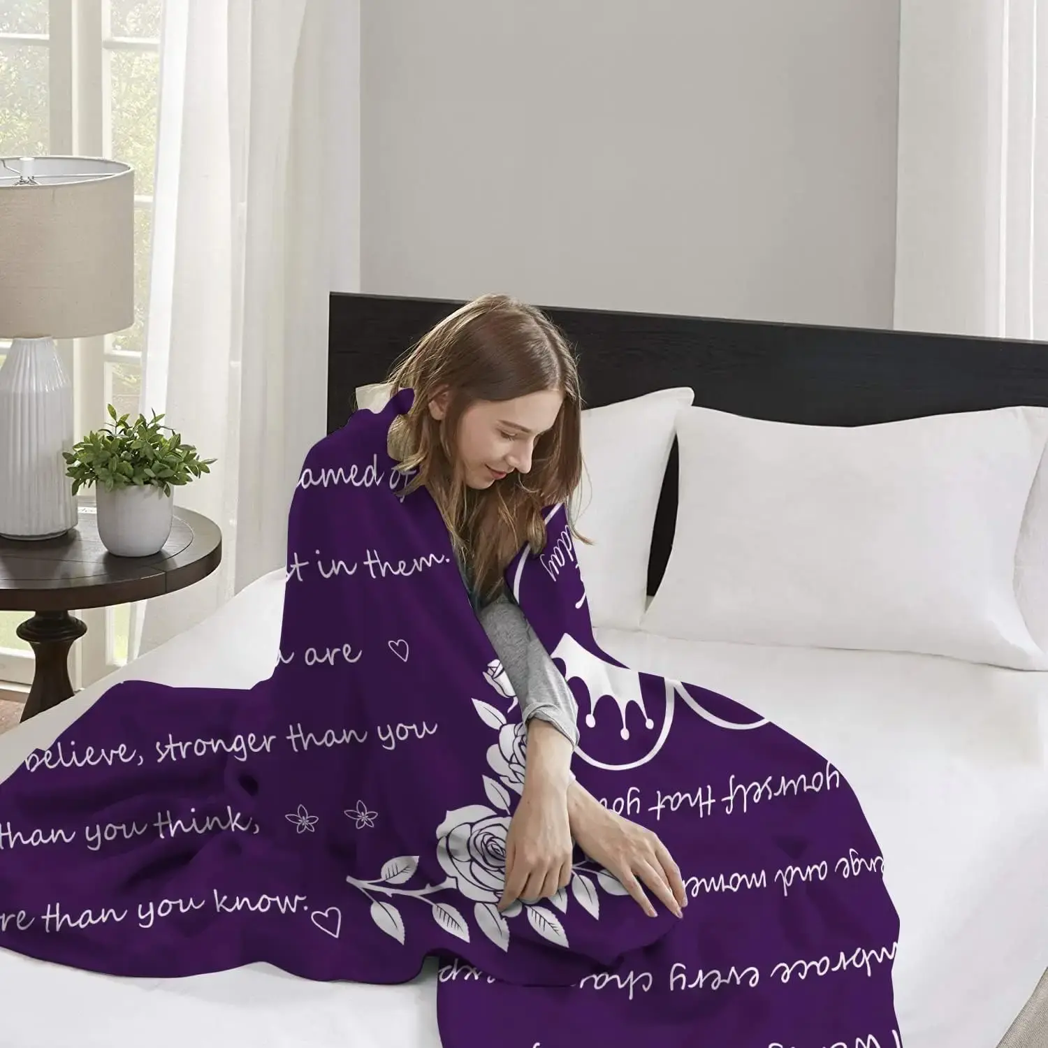 Birthday decoration blanket for women, best birthday gift idea for women aged 20, 30, 40, super soft blanket for home travel