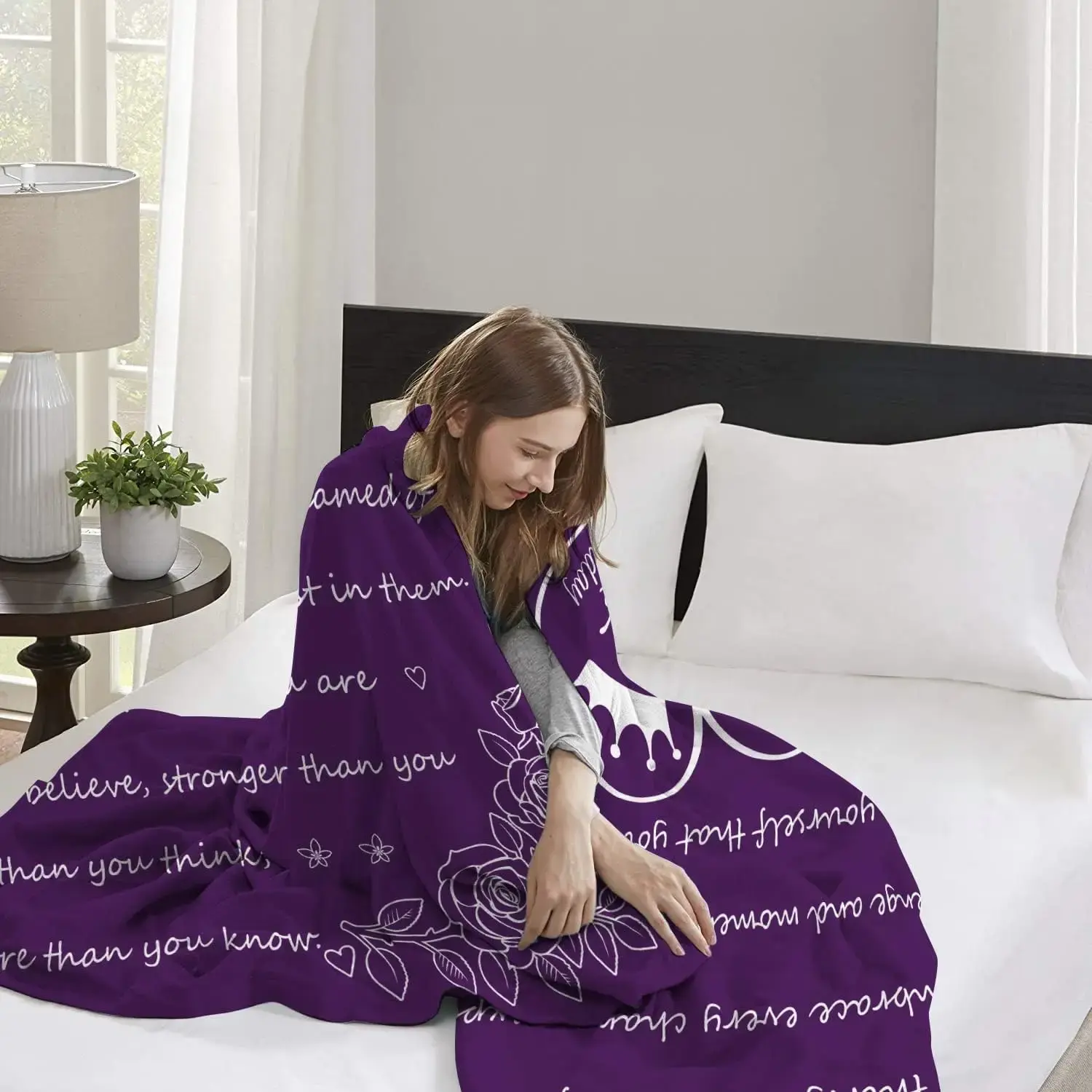 Birthday decoration blanket for women, best birthday gift idea for women aged 20, 30, 40, super soft blanket for home travel