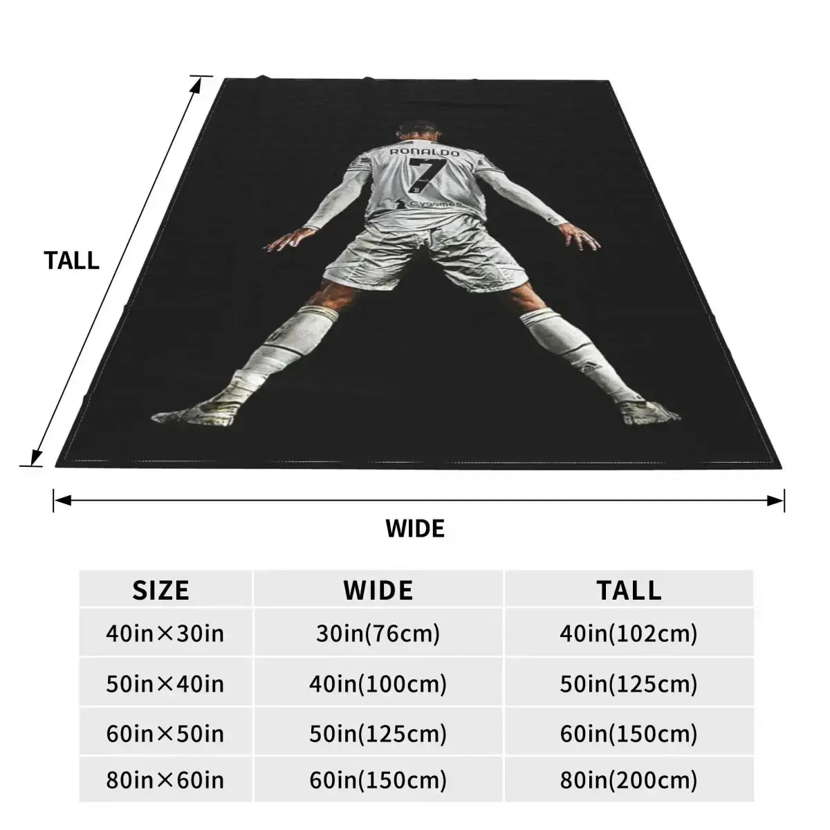Soft Durable Blanket CR Throw Blanket Football Star Seven Flannel Bedspread Bedroom Aesthetic Sofa Bed Cover