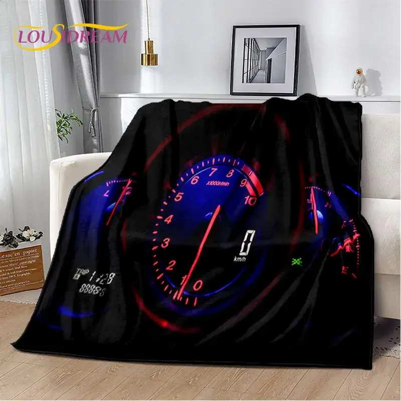 3D Racing Car Dashboard Soft Plush Quilt Blanket,Flannel Blanket Throw Blanket for Living Room Bedroom Bed Sofa Picnic Cover