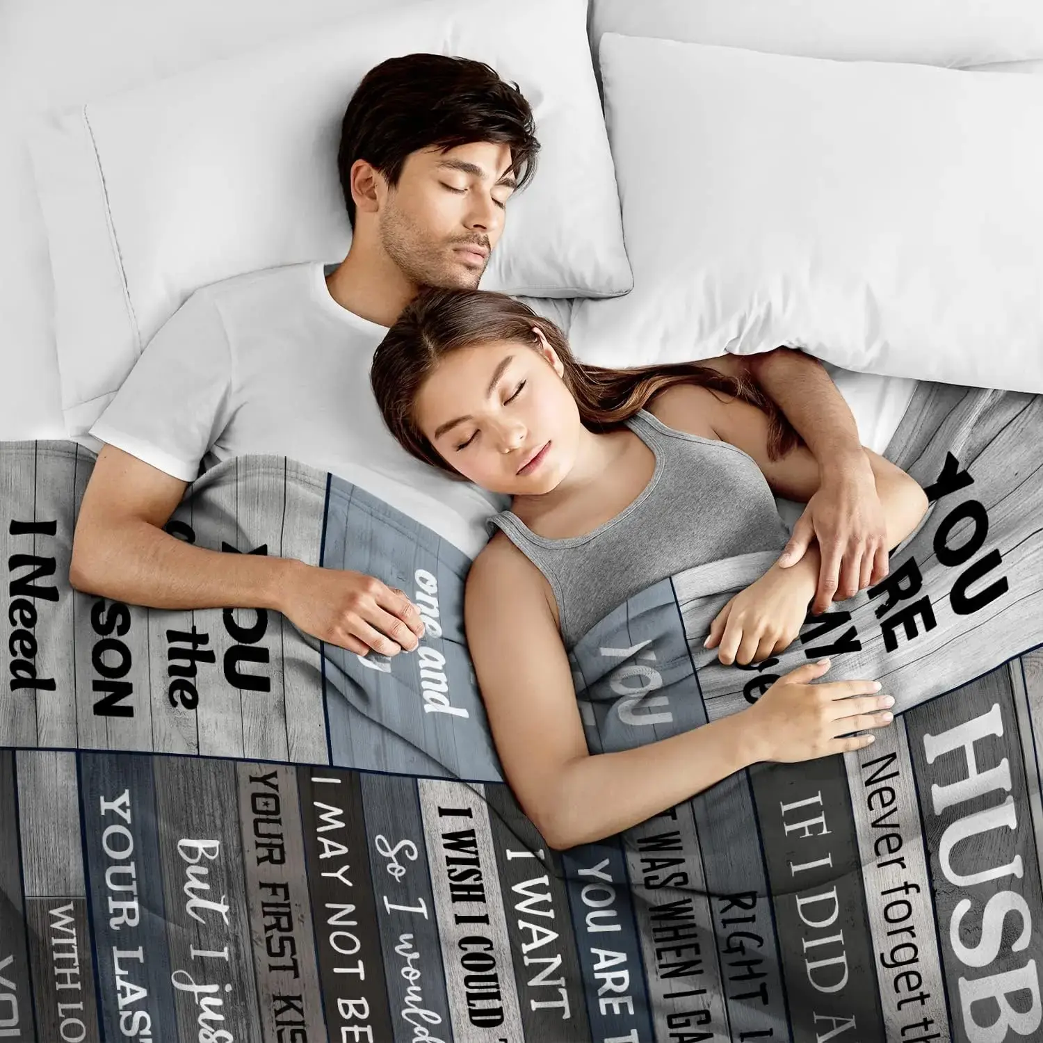 Gift for him/husband/men, Christmas/birthday gift for family, romantic blanket from wife to husband I love you