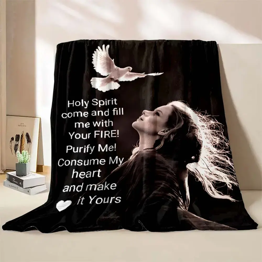 6 Sizes Bible Psalms Quotes Printed BelieverBlanket Warm Soft and Comfortable Home Travel Blanket Sofa Bedding Cover Blanket