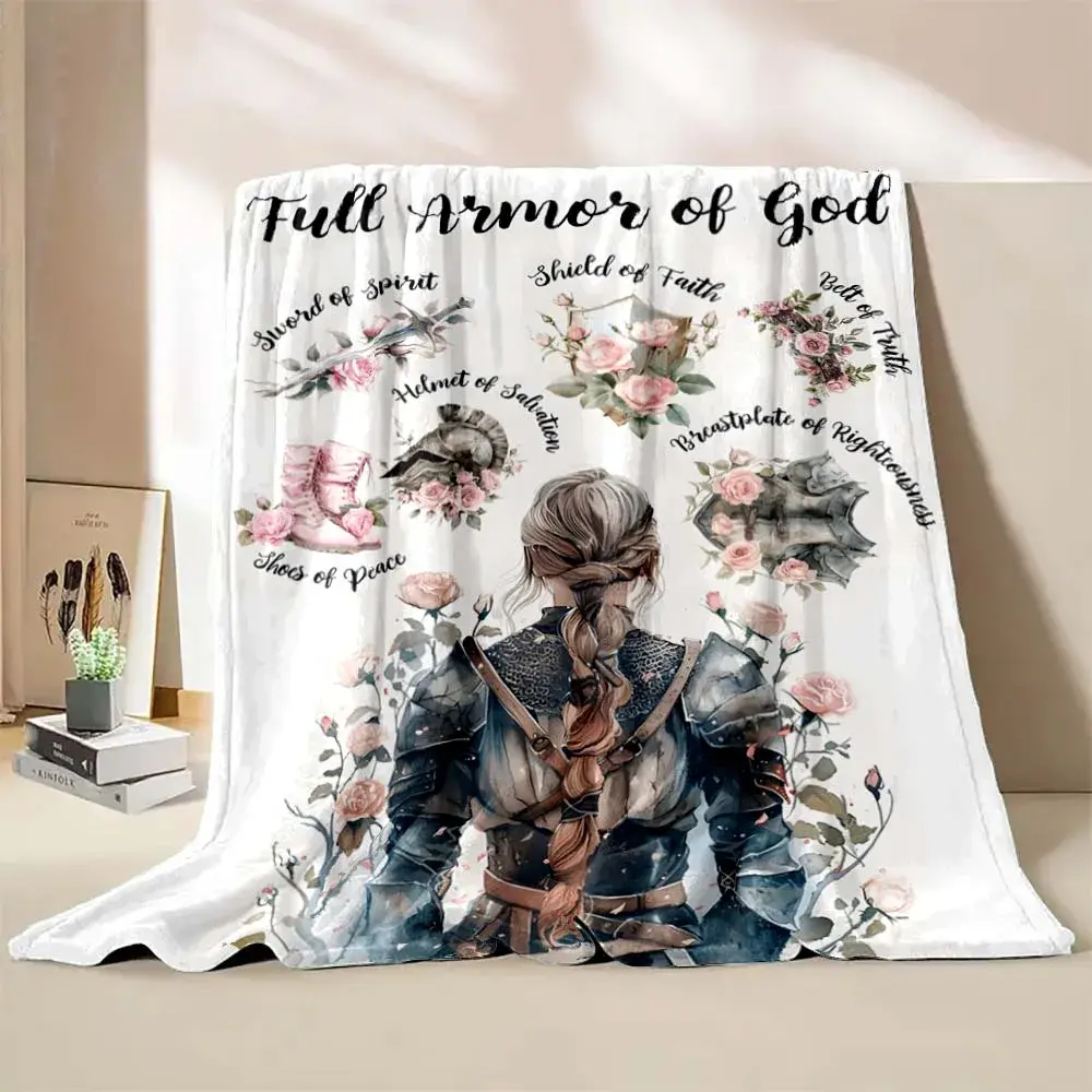 6 Sizes Bible Psalms Quotes Printed BelieverBlanket Warm Soft and Comfortable Home Travel Blanket Sofa Bedding Cover Blanket