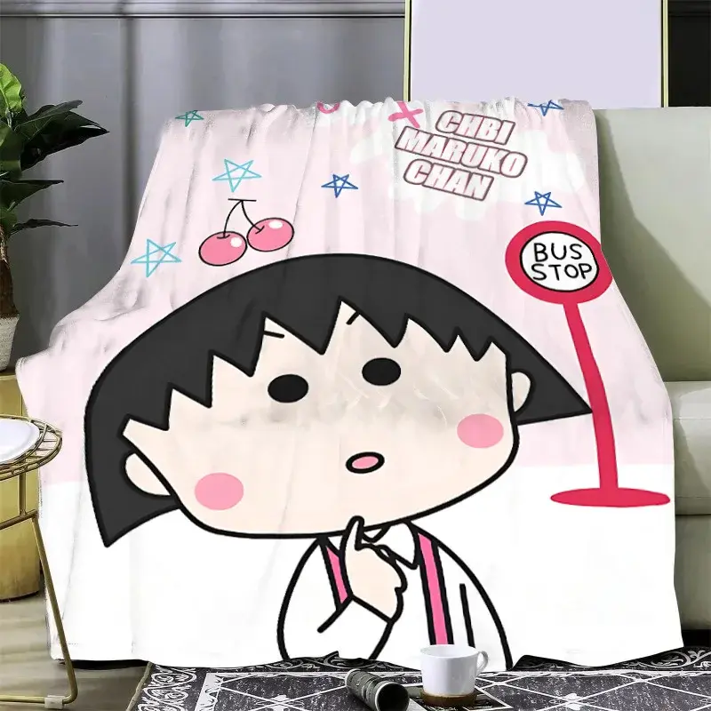 Chi-bi Maruko Printed Blanket Picnic Blankets Warm Blanket Soft and Comfortable Blanket Home Travel Birthday Gift