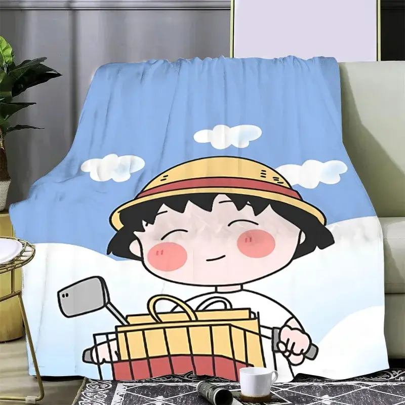 Chi-bi Maruko Printed Blanket Picnic Blankets Warm Blanket Soft and Comfortable Blanket Home Travel Birthday Gift
