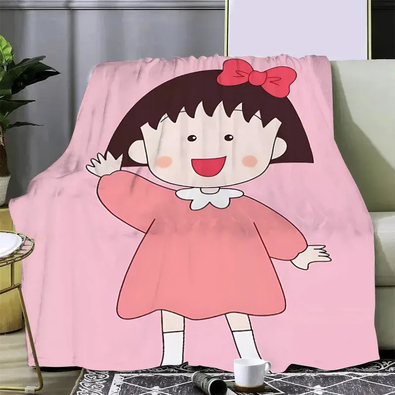 Chi-bi Maruko Printed Blanket Picnic Blankets Warm Blanket Soft and Comfortable Blanket Home Travel Birthday Gift