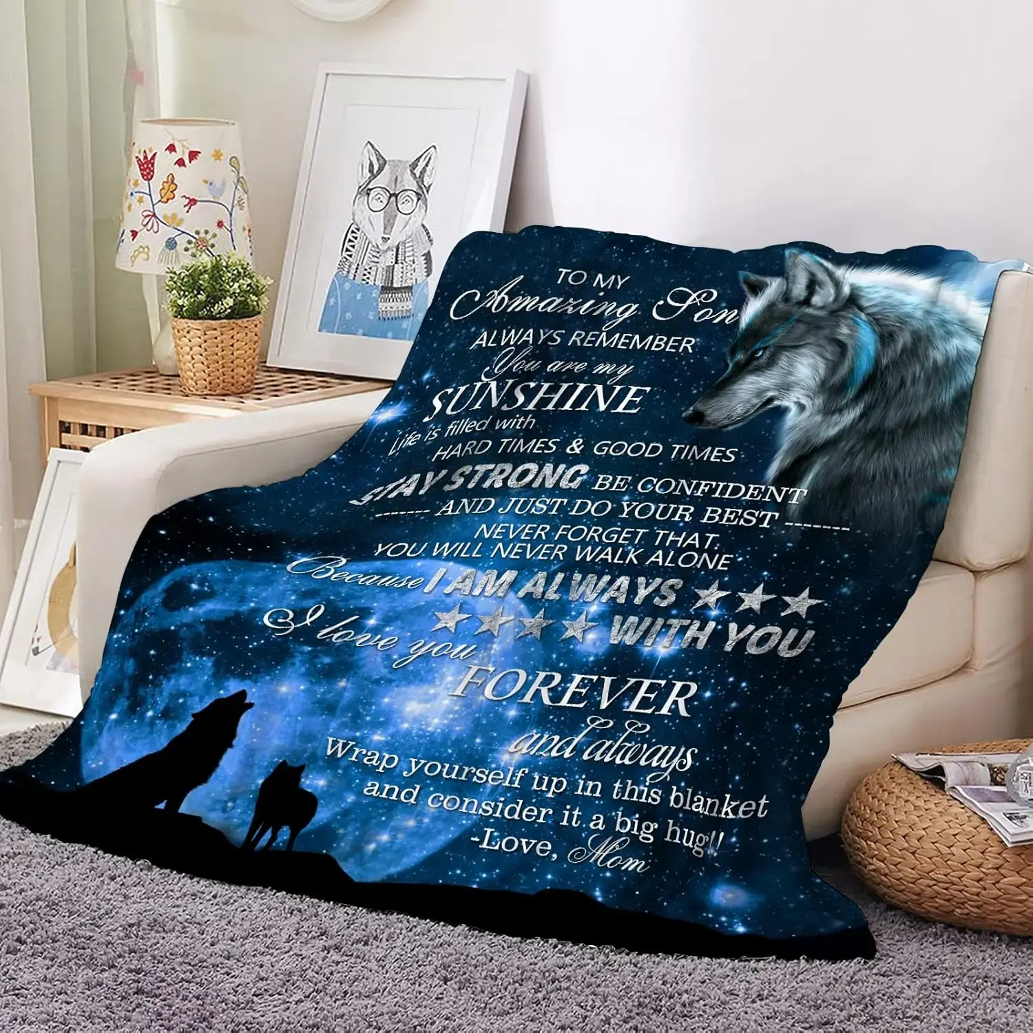 Gifts for son from mom/dad - Best birthday gift ideas for adult sons Blanket - Gift throw blanket from mother or father to son