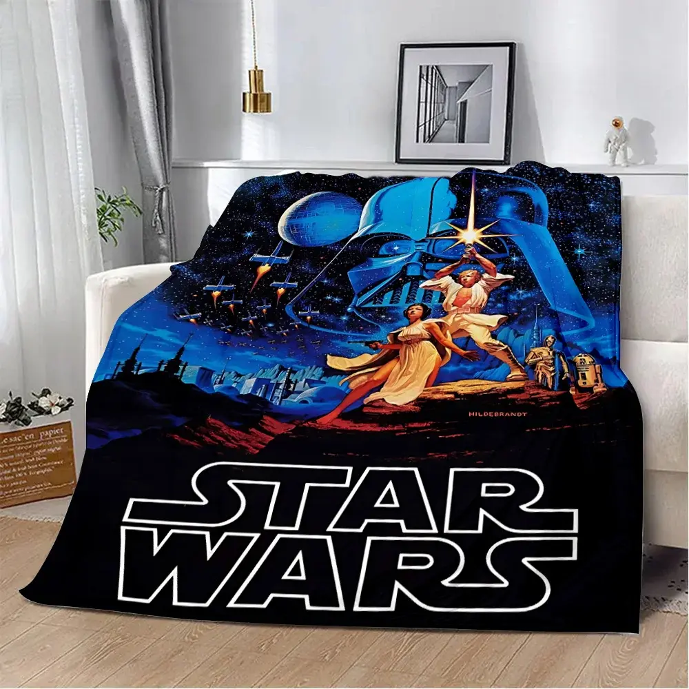 Printed Blanket Picnic Blankets W-Wars Warm Blanket Soft and S-Stars Comfortable Blanket Home Travel Birthday Gift