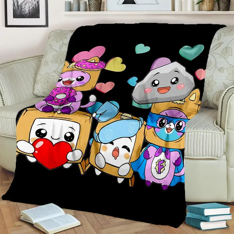 Happy Foxy Boxy and Rocky Lankybox Blanket,Soft Throw Blanket for Home Bedroom Bed Sofa Picnic Travel Office Cover Blanket Kids