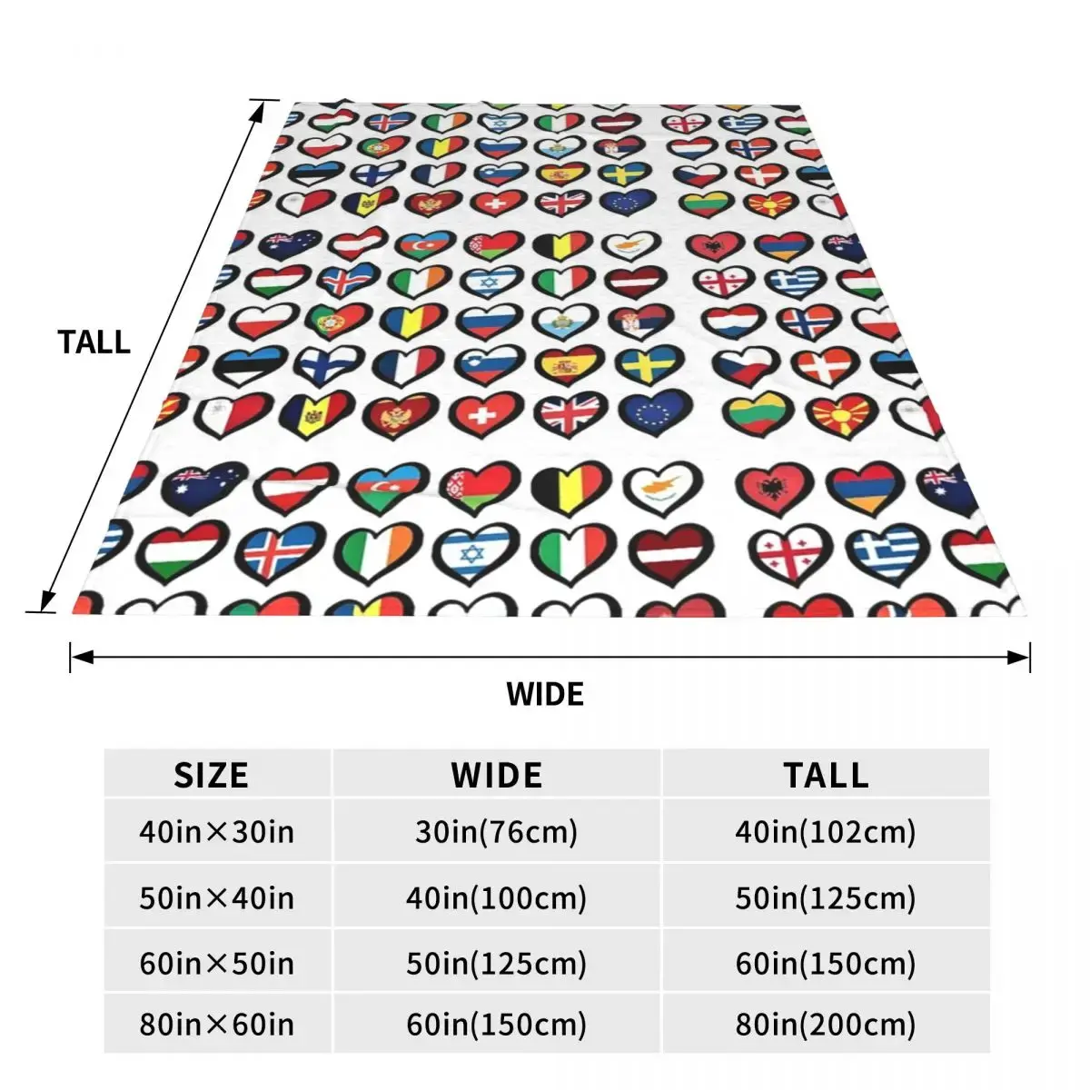 Eurovision Song Contest Flags Hearts Blankets Fleece Throw Blankets Sofa Throw Blanket For Couch Bedding Travel Throws Bedspread