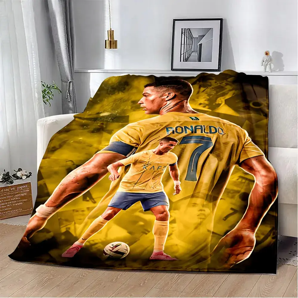 Football CR7 Printed Blanket Picnic Blankets Warm Blanket Soft and R-Ronaldos Comfortable Blanket Home Travel Birthday Gift