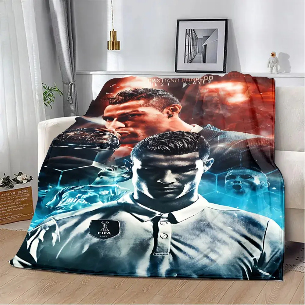 Football CR7 Printed Blanket Picnic Blankets Warm Blanket Soft and R-Ronaldos Comfortable Blanket Home Travel Birthday Gift