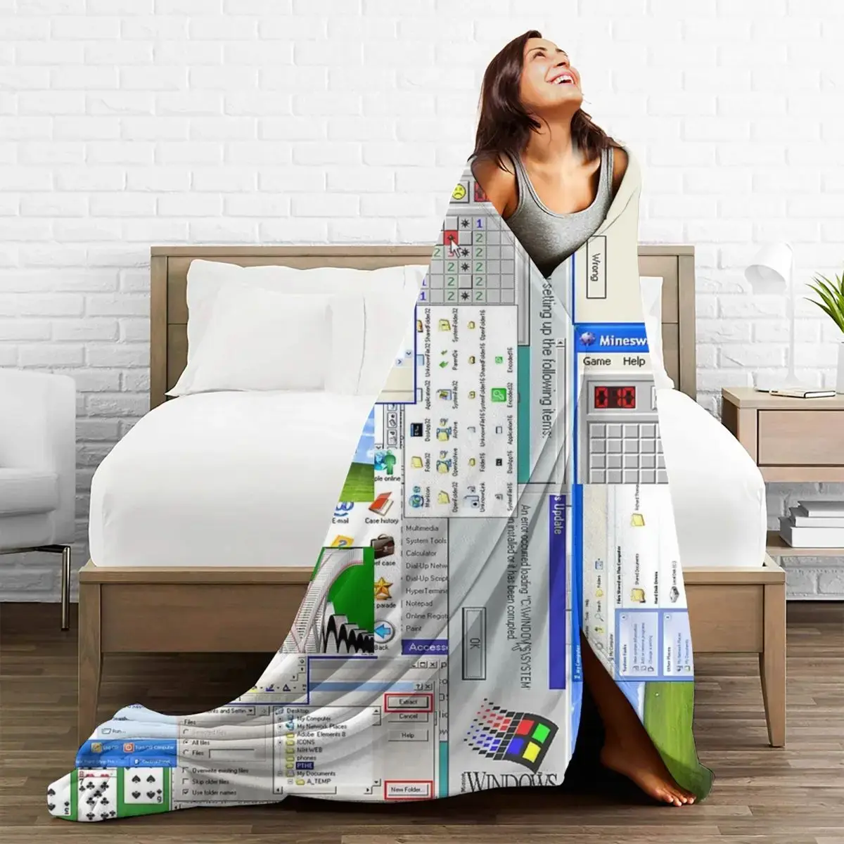 Windows XP Collage Blanket Flannel Lightweight Throw Blankets Sofa Throw Blanket For Couch Bedding Travel Throws Bedspread Quilt