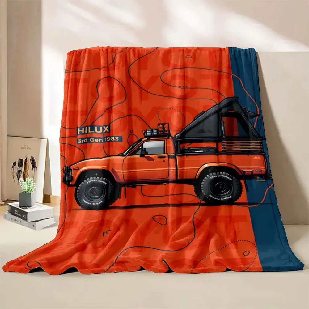 6 Sizes Car Off-road Camping RV Printed Blanket Warm Soft and Comfortable Home Travel Outdoor Blanket Sofa Bedding Cover Blanket