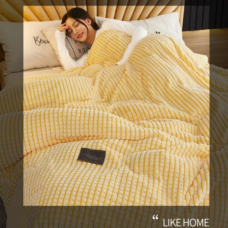 Solid Milk Velvet Blanket Bed Sheet Blankets Single Dormitory Student Coral Velvet Air Conditioning Nap Blanket Sofa Blankets