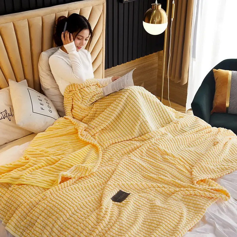 Solid Milk Velvet Blanket Bed Sheet Blankets Single Dormitory Student Coral Velvet Air Conditioning Nap Blanket Sofa Blankets